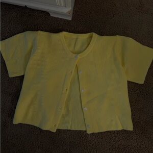 Women’s yellow button down spring sweater